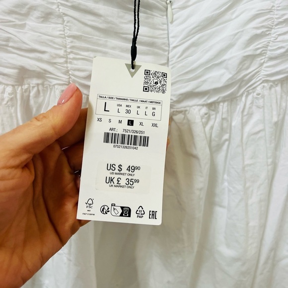 Nwt white size large Zara summer dress - Picture 5 of 7